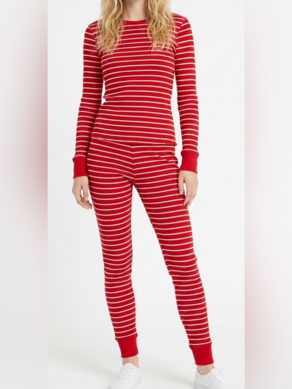 Striped Red & White PJ Thermal Set